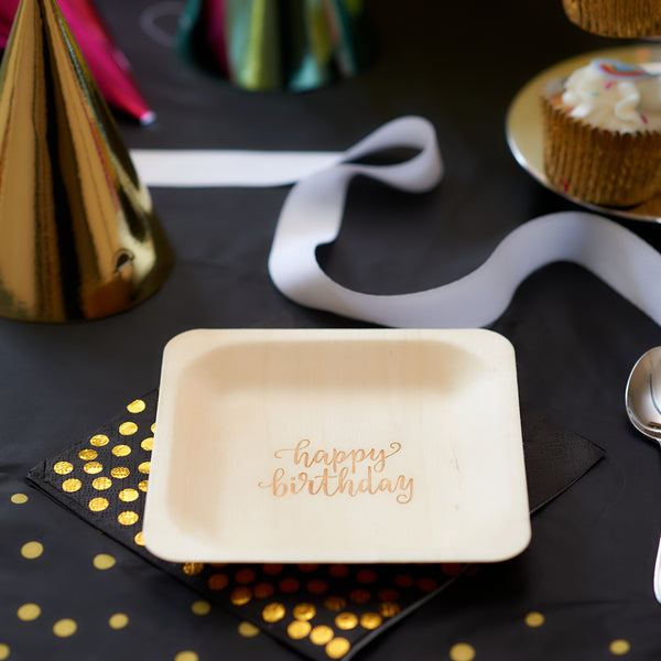 "Happy Birthday" Disposable Plates (5.5" x 5.5", 50-Pack)