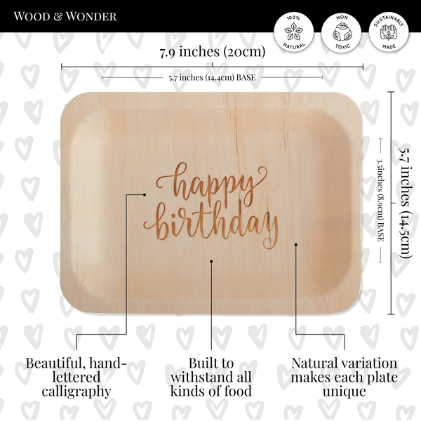 "Happy Birthday" Disposable Plates (7.5" x 5.5", 50-Pack)
